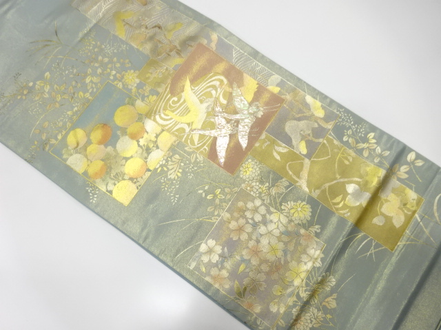 JAPANESE FUKURO OBI / KINSAI / SHELL INLAY / SHIKISHI PATTERN